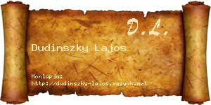 Dudinszky Lajos névjegykártya